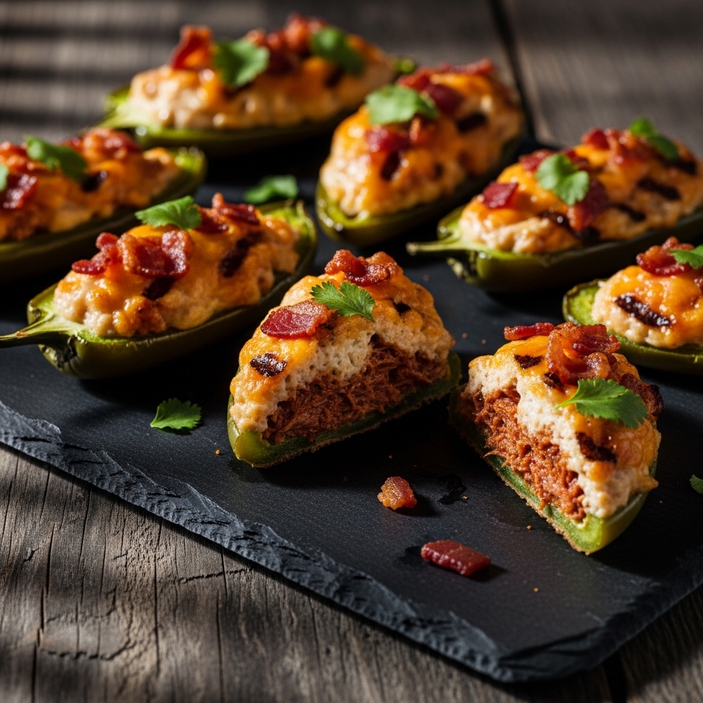 Tailgate Game Day Lunch: Smoky BBQ Stuffed Jalapeño Poppers